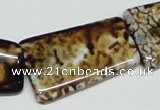 CAB643 15.5 inches 20*35mm trapezoid leopard skin agate beads