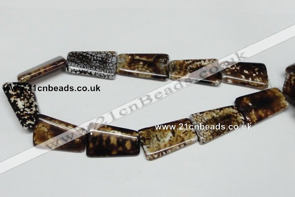 CAB643 15.5 inches 20*35mm trapezoid leopard skin agate beads