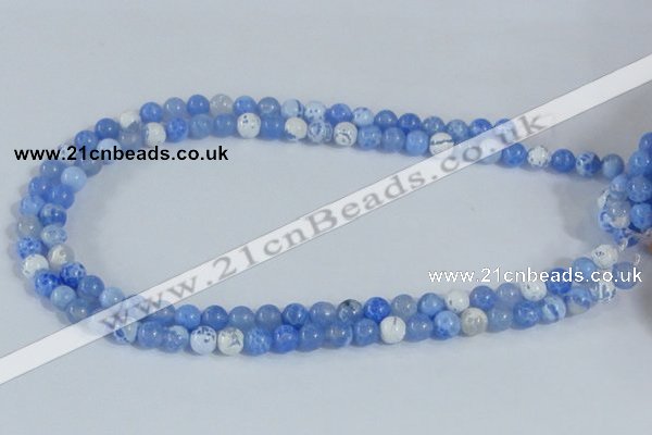 CAB645 15.5 inches 8mm round fire crackle agate beads wholesale