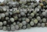 CAB65 15.5 inches 4mm round silver needle agate gemstone beads