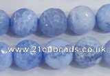 CAB651 15.5 inches 14mm faceted round fire crackle agate beads