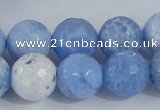 CAB652 15.5 inches 16mm faceted round fire crackle agate beads