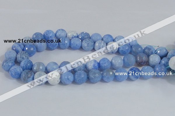 CAB652 15.5 inches 16mm faceted round fire crackle agate beads