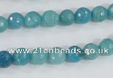 CAB653 15.5 inches 8mm faceted round fire crackle agate beads