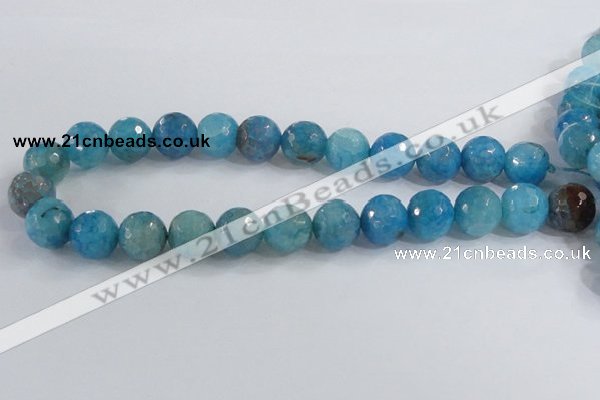 CAB657 15.5 inches 16mm faceted round fire crackle agate beads