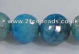 CAB658 15.5 inches 18mm faceted round fire crackle agate beads