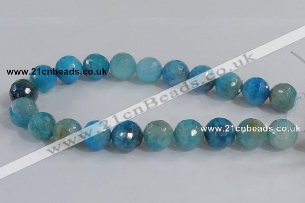 CAB658 15.5 inches 18mm faceted round fire crackle agate beads