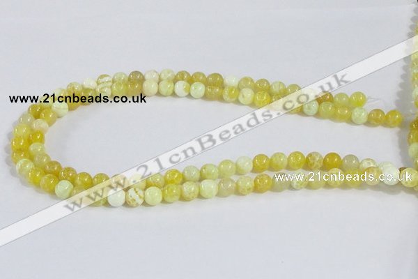 CAB659 15.5 inches 8mm round fire crackle agate beads wholesale