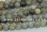 CAB66 15.5 inches 6mm round silver needle agate gemstone beads