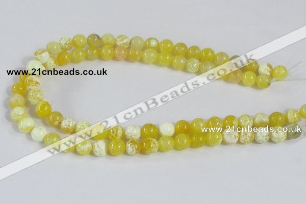 CAB660 15.5 inches 10mm round fire crackle agate beads wholesale