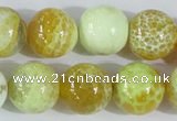 CAB663 15.5 inches 16mm round fire crackle agate beads wholesale