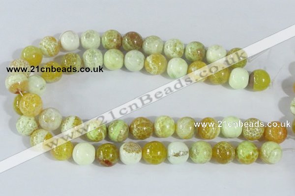 CAB663 15.5 inches 16mm round fire crackle agate beads wholesale