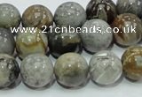 CAB68 15.5 inches 12mm round silver needle agate gemstone beads