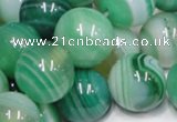 CAB718 15.5 inches 14mm round green agate gemstone beads wholesale