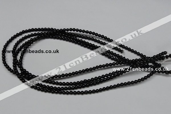 CAB721 15.5 inches 4mm round black agate gemstone beads wholesale