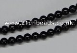 CAB722 15.5 inches 5mm round black agate gemstone beads wholesale