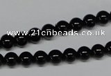 CAB723 15.5 inches 6mm round black agate gemstone beads wholesale