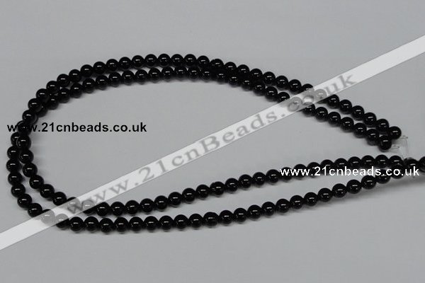 CAB723 15.5 inches 6mm round black agate gemstone beads wholesale