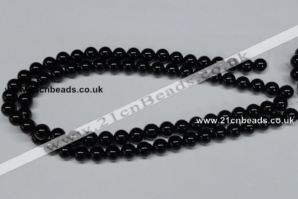 CAB725 15.5 inches 10mm round black agate gemstone beads wholesale