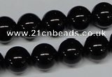 CAB726 15.5 inches 12mm round black agate gemstone beads wholesale