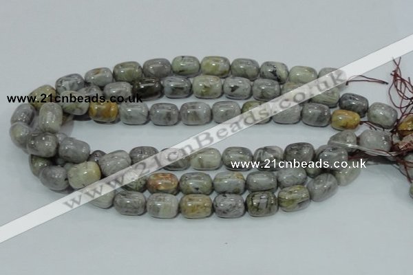 CAB73 15.5 inches 12*16mm egg-shaped silver needle agate beads