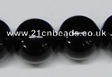 CAB730 15.5 inches 20mm round black agate gemstone beads wholesale