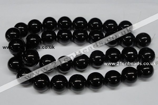 CAB731 15.5 inches 22mm round black agate gemstone beads wholesale