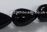 CAB742 15.5 inches 18*24mm teardrop black agate gemstone beads