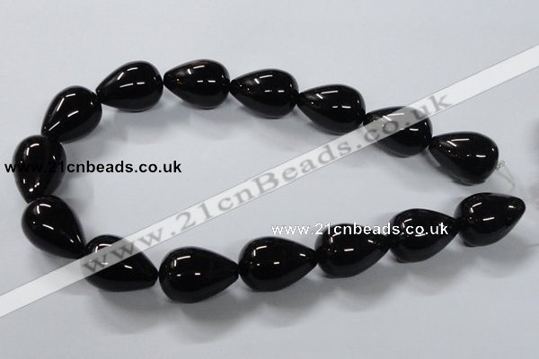 CAB742 15.5 inches 18*24mm teardrop black agate gemstone beads