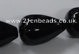 CAB743 15.5 inches 20*30mm teardrop black agate gemstone beads