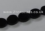 CAB750 15.5 inches 10*12mm oval black agate gemstone beads