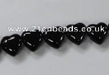 CAB755 15.5 inches 10*10mm top-drilled heart black agate beads