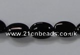 CAB757 15.5 inches 10*14mm oval black agate gemstone beads wholesale