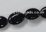 CAB759 15.5 inches 13*18mm oval black agate gemstone beads wholesale