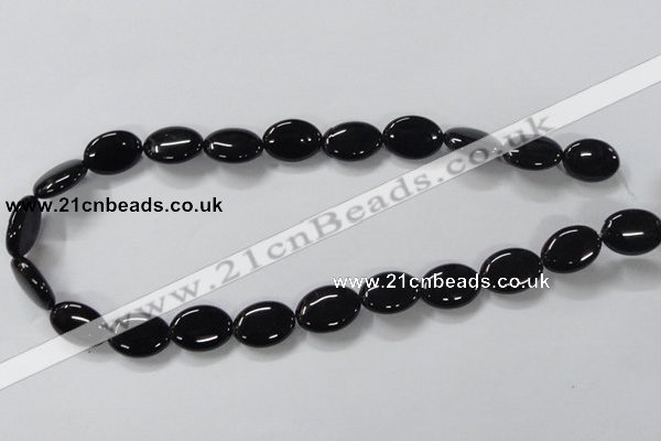 CAB759 15.5 inches 13*18mm oval black agate gemstone beads wholesale