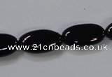 CAB760 15.5 inches 10*20mm oval black agate gemstone beads wholesale