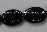 CAB762 15.5 inches 18*25mm oval black agate gemstone beads wholesale