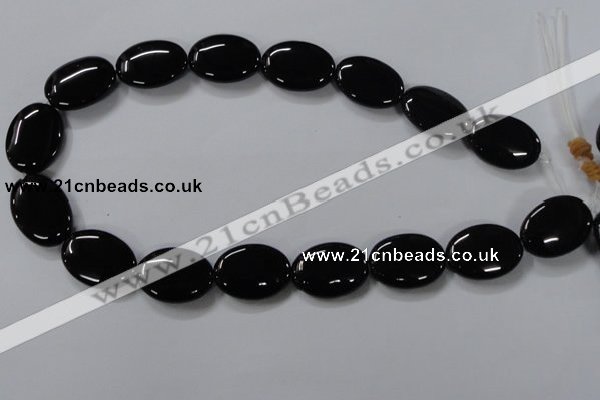 CAB762 15.5 inches 18*25mm oval black agate gemstone beads wholesale