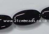 CAB763 15.5 inches 15*30mm oval black agate gemstone beads wholesale