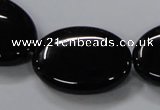 CAB764 15.5 inches 22*30mm oval black agate gemstone beads wholesale