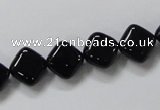 CAB765 15.5 inches 10*10mm diamond black agate gemstone beads