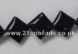 CAB766 15.5 inches 12*12mm diamond black agate gemstone beads