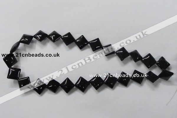 CAB766 15.5 inches 12*12mm diamond black agate gemstone beads