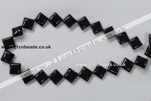 CAB767 15.5 inches 14*14mm diamond black agate gemstone beads