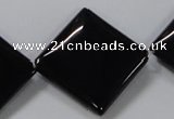 CAB768 15.5 inches 25*25mm diamond black agate gemstone beads