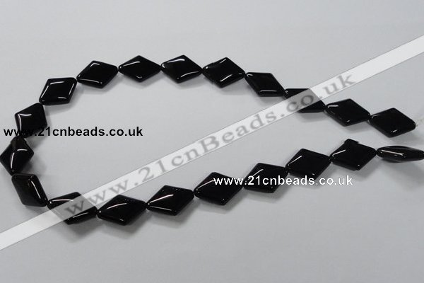 CAB769 15.5 inches 15*20mm rhombic black agate gemstone beads