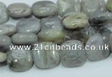 CAB77 15.5 inches 12*12mm square silver needle agate gemstone beads