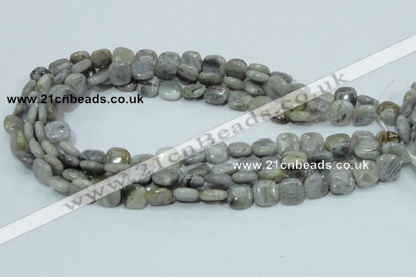 CAB77 15.5 inches 12*12mm square silver needle agate gemstone beads