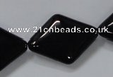 CAB770 15.5 inches 22*30mm rhombic black agate gemstone beads