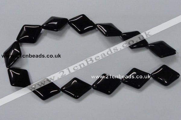 CAB770 15.5 inches 22*30mm rhombic black agate gemstone beads